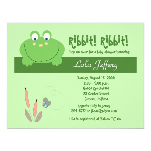 Froggyville Cute Frog Baby Shower Invitation