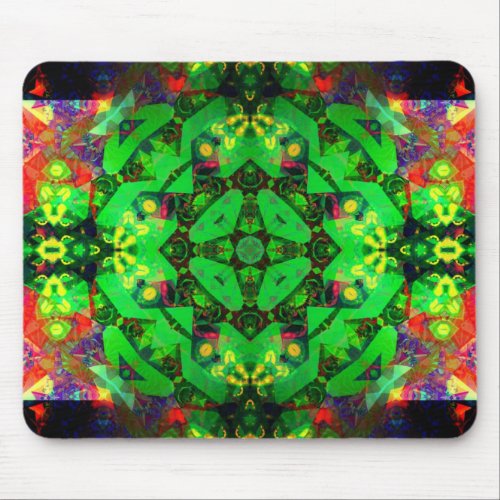 Frogiana : Green Red Geometric Arts Mousepad mousepad