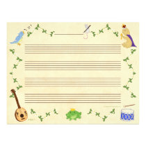 Frogs and Bunnies Music Manuscript Paper letterhead