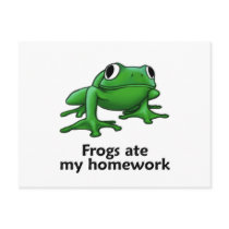 Frogs ate my Homework Postcard