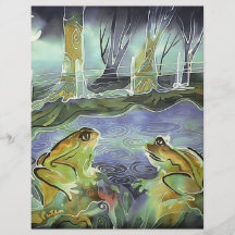 Frogs by the Water at Night Personalized Flyer