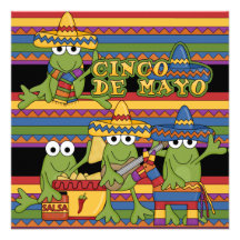 Frogs Cinco de Mayo Custom  Birthday Invitations