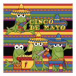 Frogs Cinco de Mayo Custom Birthday Invitations