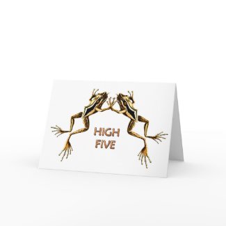 Frogs High Five Greeting Card 1 card