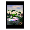 Frogs Jumping on CD Lily Pads posters by kentbingham Frogs Jumping on CD Lily Pads posters