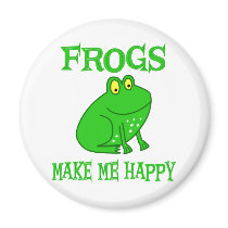 Frogs Make Me Happy Fridge Magnet