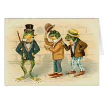 Frogs on the Street - Vintage Art cards by MyOtherPlanet Frogs on the Street - Vintage Art cards