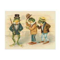 Frogs on the Street - Vintage Art postcards by MyOtherPlanet Frogs on the Street - Vintage Art postcards