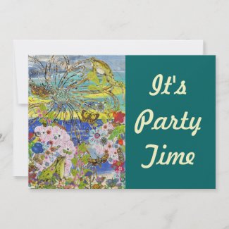 Frogs Paradise party invitations invitation