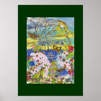 Frogs Paradise Poster print