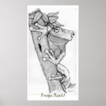 "Frogs Rock!" Art Poster posters