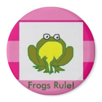 Frogs Rule! (pink) magnets