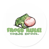 Frogs Rule, Toads Drool Sticker
