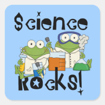 Frogs Science Rocks Square Sticker