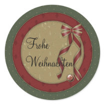 Frohe Weihnachten Round Sticker