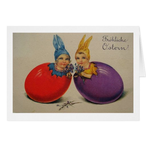 Frohliche Ostern! Vintage German Easter Card Zazzle