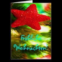 Fröhliche Weihnachten Christmas Red Star cards