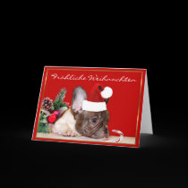 Fröhliche Weihnachten French Bulldog greeting card