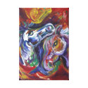 Frolic -Abstract Horses Canvas Print wrappedcanvas