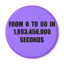 From  0 to 60 in seconds refrigerator magnets