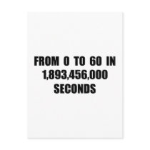 From  0 to 60 in seconds post card