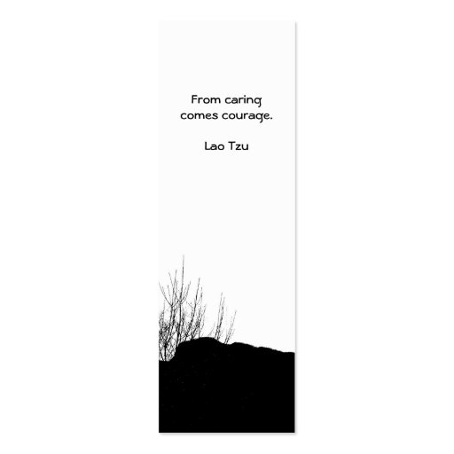 From Caring Comes Courage/Bookmark Business Card (front side)