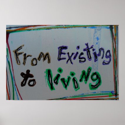 "from existing to living recovery posters