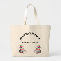 From Library of Custom Canvas Tote Book Bag