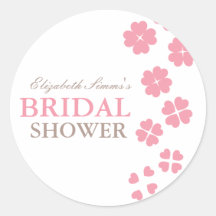 From Lucy: HEARTS & FLOWERS | bridal shower Round Sticker