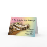 From me,  Birthday card with a smiling alligator