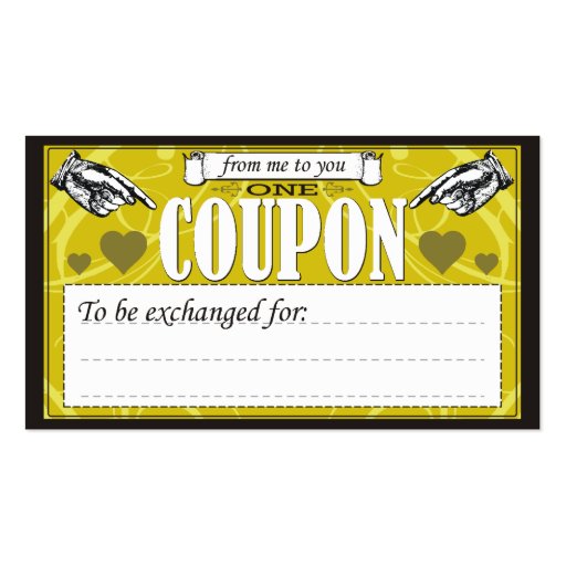 From Me To You - One Coupon Business Card (front side)