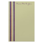 From me to You, purple, yellow stripes Custom Stationery
