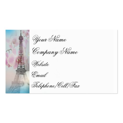 From Paris with Love Business Card Template (back side)
