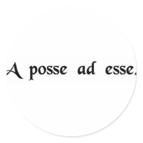 From possibility to actuality round stickers