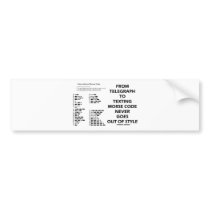 From Telegraph To Texting Morse Code Never Style Bumper Stickers