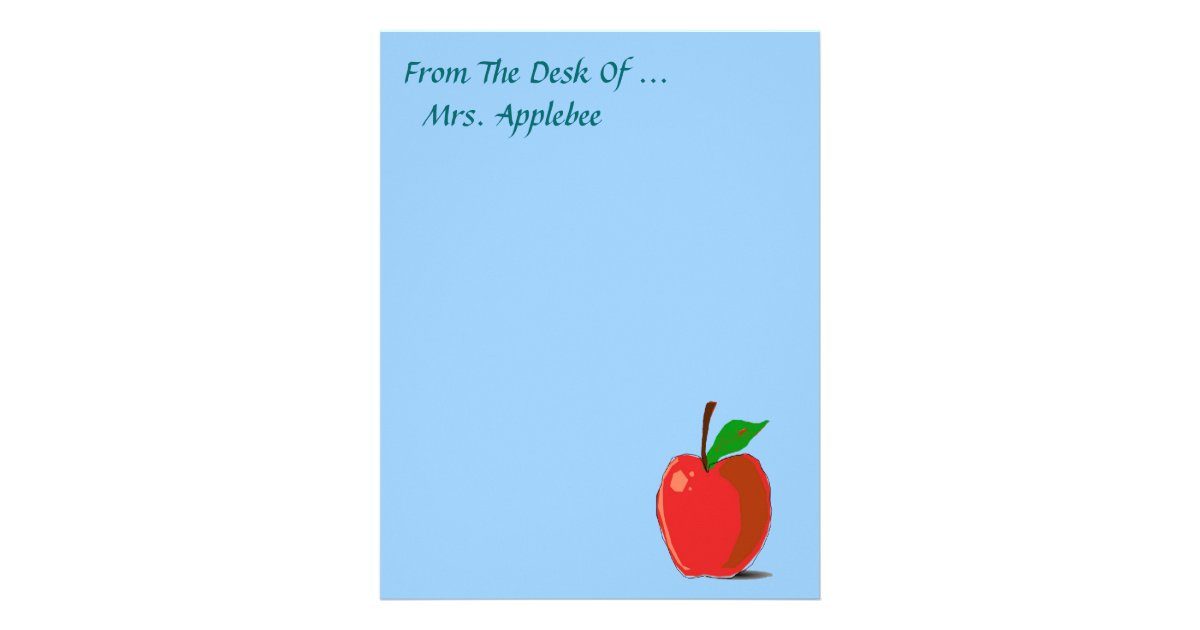 From The Desk Of... Apple Stationery Letterhead Zazzle