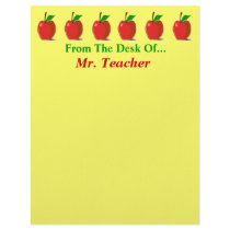 From The Desk Of... Custom Apples Stationery Custom Letterhead
