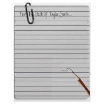 From The Desk Of ?? Lined Paper Stationery Custom Letterhead