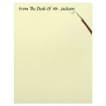 From The Desk Of ?? With Pencil Stationery Letterhead Template