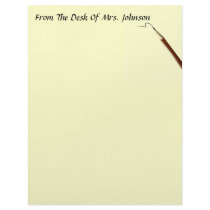 From The Desk Of ?? With Pencil Stationery Letterhead Template