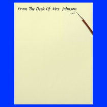 From The Desk Of ?? With Pencil Stationery Letterhead Template