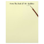 From The Desk Of ?? With Pencil Stationery Personalized Letterhead