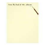 From The Desk Of ?? With Pencil Stationery Letterhead Template
