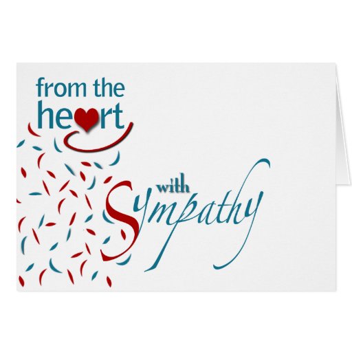From the heart with sympathy card Zazzle