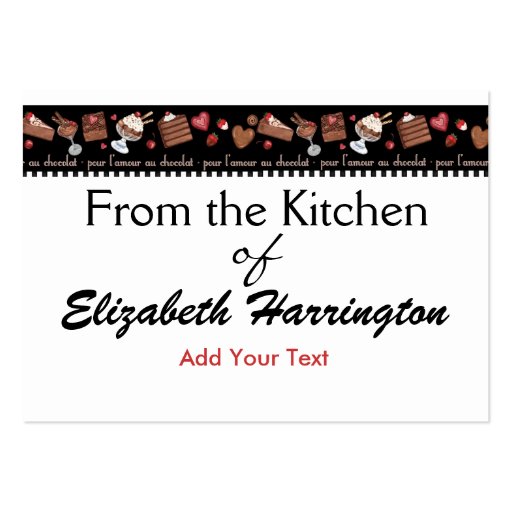 From the Kitchen Card - Candy - SRF Business Card Templates (back side)