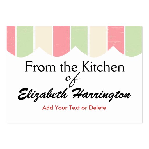 From the Kitchen Card - CUPCAKES - SRF Business Card Templates (back side)