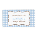 From the kitchen of blue gingham custom label label