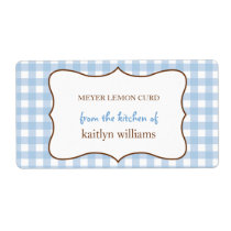 From the kitchen of blue gingham custom label labels