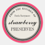 "From the Kitchen of" Label, Strawberry Preserves Round Sticker