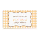 From the kitchen of orange gingham custom label label